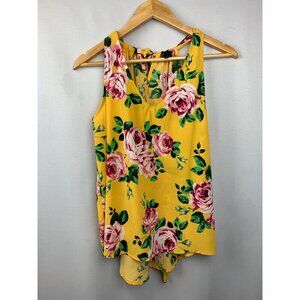 Women's Gibson Yellow Floral Halter Top Size S